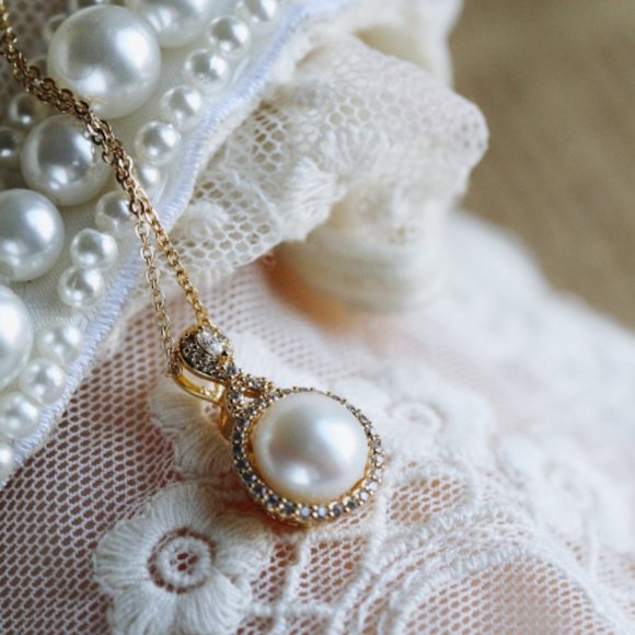 Handmade Genuine Freshwater Pearl Goldtone Natural Pearl Silver Bridal Necklace - Picture 3 of 10